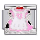 Colorful Childhood Toys Italian Module Bracelet Titanium Steel Welding Drip Oil Pattern DIY Bracelet Gift for Girls