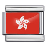 Hot Selling New World Flag Photo Dropper Series Titanium Steel DIY Italian Module Bracelet Accessories Wholesale