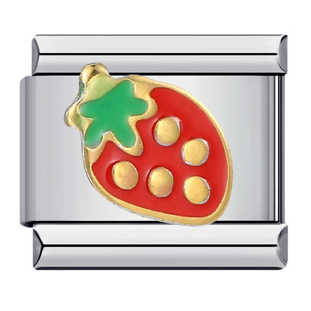 Summer Colorful Vegetable and Fruit Series Italian Module Bracelet Titanium Steel Welding Drip Oil DIY Personalized Splicing Bracelet