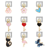 Cross Border Hot Selling Hook Pendant Italian Module Bracelet DIY Elastic Drip Oil Splicing Stainless Steel Bracelet