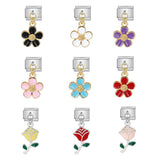 Italian Charm Module Bracelet Single Flower Handmade Pendant Titanium Steel Strap Chain