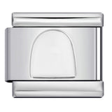 Concave Silver Titanium Steel Stamping Pattern DIY Italian Module Bracelet Italian Charm Bracelet