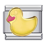 Cross Border New Stainless Steel Welding Pattern Gold-plated Drip Oil Wristband Cartoon DIY Italian Module Bracelet Wholesale