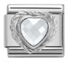 New Love Micro Inlaid Gemstone Italian Module Bracelet Stainless Steel Stamped Crystal Elastic Wristband Accessory