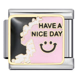 European and American Cross-border Italian Module Bracelet DIY Titanium Steel Welding Pattern Gold-plated Drip Oil Bracelet Accessories Wholesale