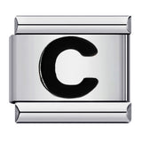 New Titanium Steel Black Alphabet DIY Italian Charm Bracelet Custom Name Link Chain