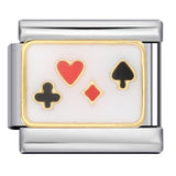 New Chess and Card Entertainment Stainless Steel Italian Module Bracelet Gold Plated Drip Oil Personalized DIY Welding Bracelet Wholesale