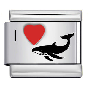 Laser Engraved Red Heart-shaped Ball Pattern Charm Module Titanium Steel DIY Free Splicing Italian Bracelet