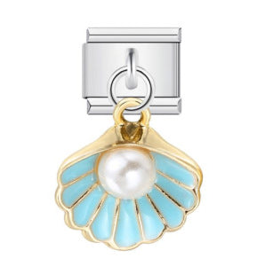 Charm Pendant Italian Module Bracelet Single Shell Pearl Titanium Steel Strap Chain Italian Charms