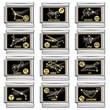 New Image Printing 12 Constellation Italian Module Bracelet Titanium Steel Welding DIY Elastic Personalized Bracelet