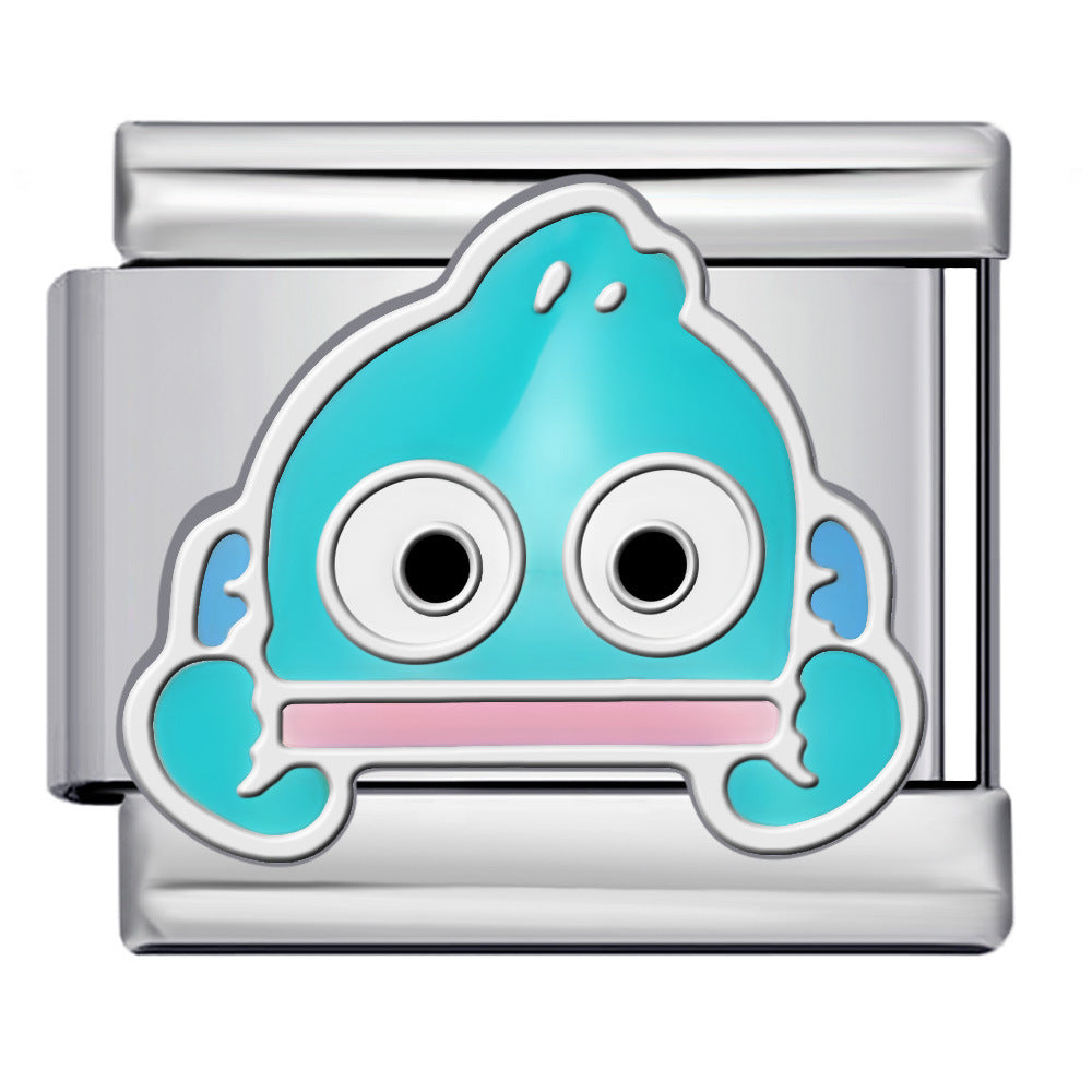 Cute Cartoon Character Series Titanium Steel Welding Drip Oil DIY Bracelet Italian Module Bracelet Accessories Wholesale