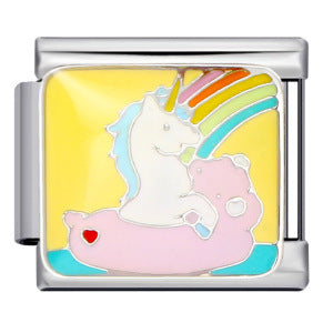 Classic Cute Bear Italian Module Bracelet Stainless Steel Welding Pattern DIY Elastic Splicing Bracelet