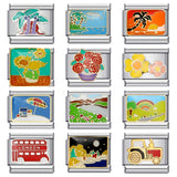 New Leisure Vacation Titanium Steel Welding Drip Oil DIY Italian Module Bracelet Fashion Personality Watch Strap Chain Wholesale