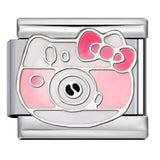 Cute Cartoon Cat Titanium Steel Welded Drip Bracelet DIY Italian Modular Charm Friendship Gift for Besties