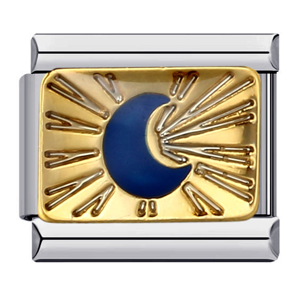 Italian Charm Bracelet Titanium Steel Welded Space Universe Series Italian Module Bracelet