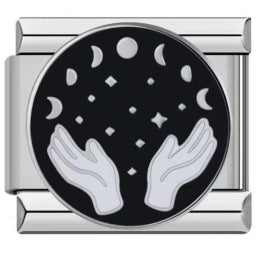 Black Gold Plated Cartoon DIY Italian Modular Bracelet Unique Welded Pattern Stainless Steel Bangle