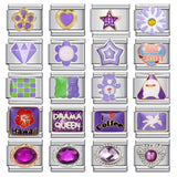 New Stainless Steel Welded Drip Oil Mysterious Purple DIY Italian Modular Bracelet Italian Charm