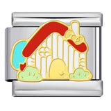 Cute Cartoon Cat Titanium Steel Welded Drip Bracelet DIY Italian Modular Charm Friendship Gift for Besties