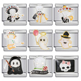 Mexican Elements Italian Module Bracelet Titanium Steel Welding Drip Oil Pattern DIY Bracelet Accessories Wholesale