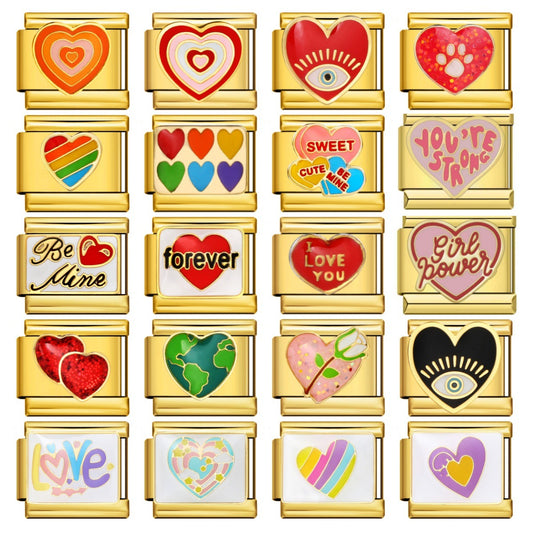 Full Gold Love Italian Module Bracelet Titanium Steel Welding Drip Oil DIY Elastic Splicing Strap Chain Wholesale