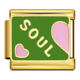 Long Letter Titanium Steel Welding Drip DIY Italian Module Bracelet Italian Charm Bracelet