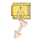 Charm Pendant Hook Style Italian Module Bracelet Titanium Steel Drip Oil Pattern DIY Bracelet Gift for Girls