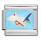 Italian Style Modular Bracelet with Transport Elements Titanium Steel Oil Dropping Design DIY Wristband