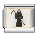 European and American Popular Halloween Module Bracelet with Titanium Steel Welding and Oil Dripping Dark Pattern Italian Modular