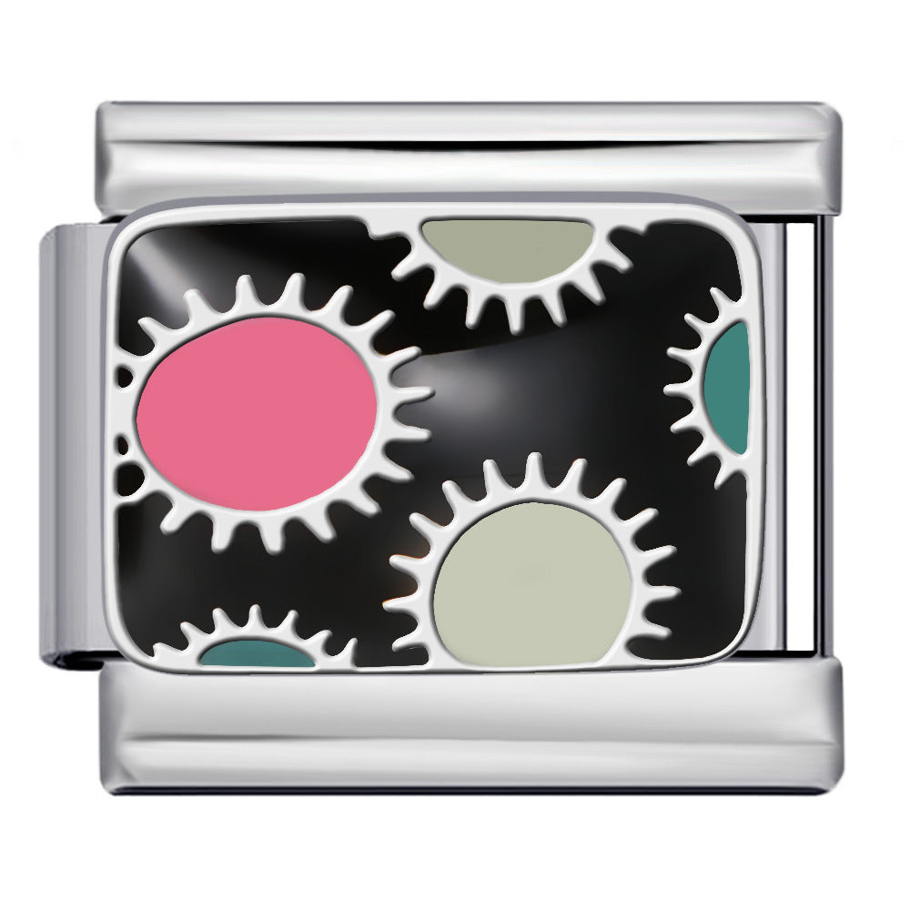 New Nail Art Series Titanium Steel Strap Chain Gold Plated Welding Drip Oil DIY Italian Module Bracelet Accessories Jewelry