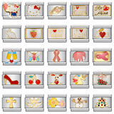 Fresh Titanium Steel Gold Plated Drip Oil Cartoon DIY Italian Module Bracelet Stainless Steel Welded Pattern Strap Chain