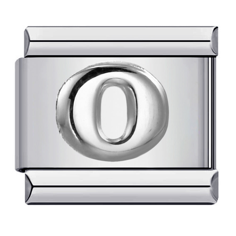 New titanium steel concave convex Arabic numerals DIY Italian module bracelet Italian Module