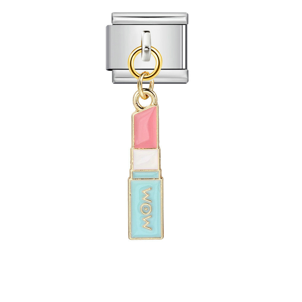 New Cute Pendant Italian Module Bracelet Titanium Steel Hook DIY Drip Oil Elastic Free Splicing Strap Chain