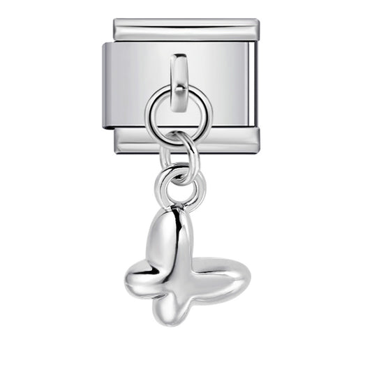 Hot-selling single hook Italian modular bracelet with heart pendant, DIY stretchable titanium steel watchband chain