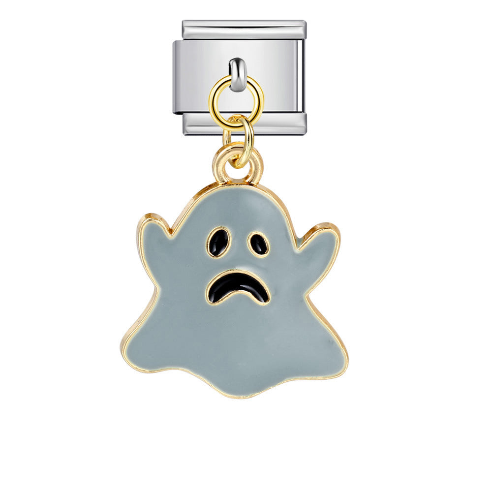 Halloween Element Fashion Module Bracelet Titanium Steel Hook Drip Oil DIY Pendant Italian Jewelry Accessories