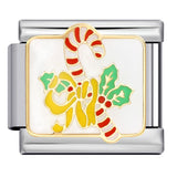 New Christmas Elements Italian Module Bracelet Personalized Welding Drip Oil Titanium Steel Bracelet DIY Strap Chain