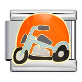 Hot Selling Fire Truck Train Italian Modular Bracelet DIY Titanium Steel Welding Gold Plated Drip Oil Bangle