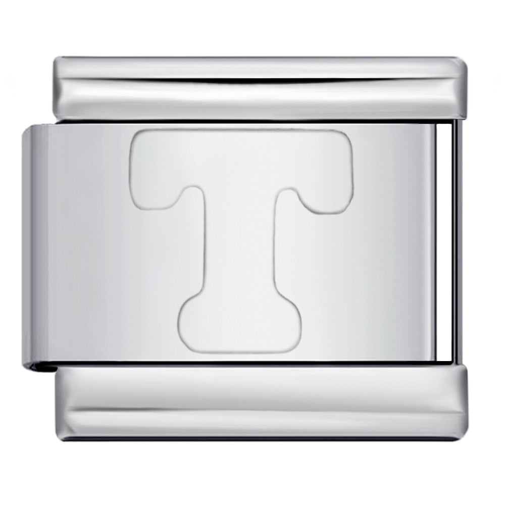 New Non Dripping Oil Series Bracelet Titanium Steel Concave 26 English Letter DIY Italian Module Bracelet Accessories