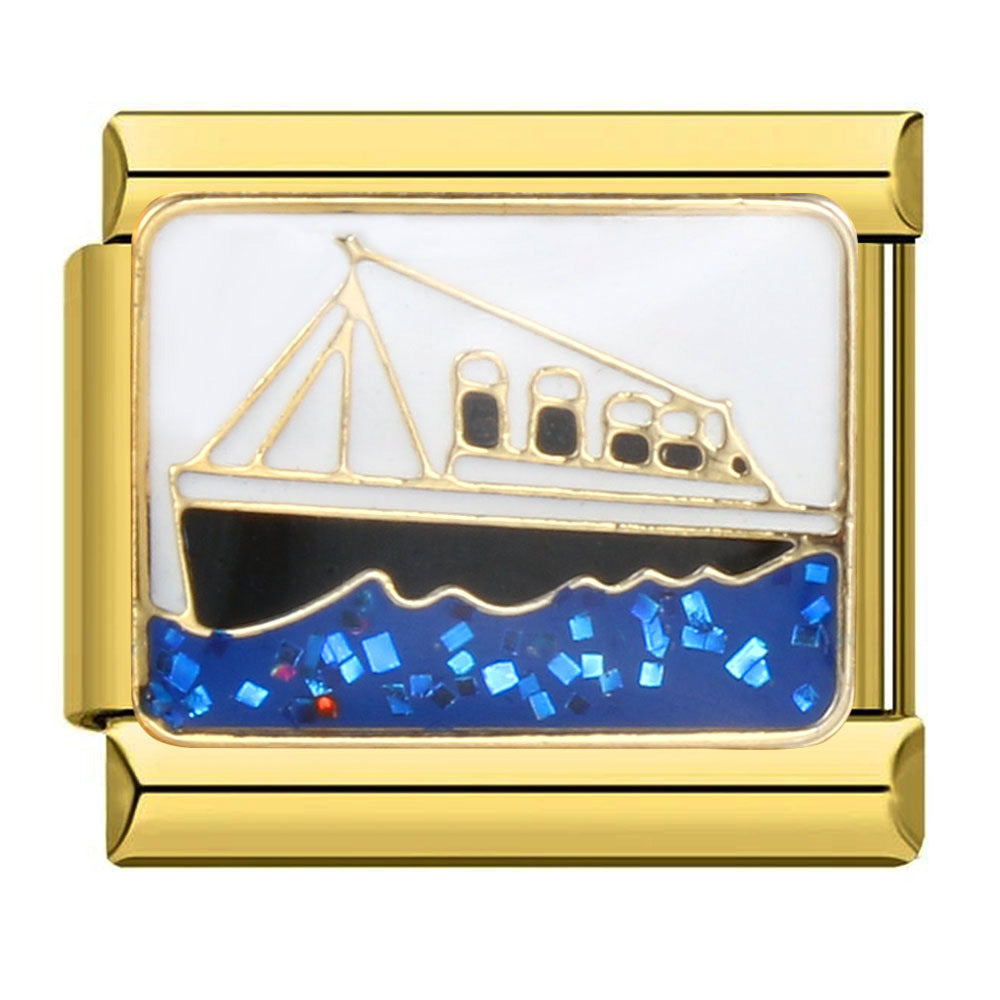 Italian Style Modular Bracelet with Transport Elements Titanium Steel Oil Dropping Design DIY Wristband