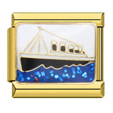 Italian Style Modular Bracelet with Transport Elements Titanium Steel Oil Dropping Design DIY Wristband