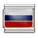 Flag, National Flag, Italian Module, Bracelet, Stainless Steel, Gold-plated, Oil Dripping, Welding Pattern, DIY Bracelet Wholesale