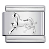 Convex Silver Stamping Pattern Italian Module Bracelet DIY Titanium Steel Bracelet Italian Charms