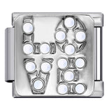 New Diamond Inlaid Titanium Steel Welding Drip Oil DIY Italian Module Bracelet Italian Charm Bracelet