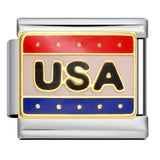 Flag, National Flag, Italian Module, Bracelet, Stainless Steel, Gold-plated, Oil Dripping, Welding Pattern, DIY Bracelet Wholesale