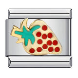 Summer Colorful Vegetable and Fruit Series Italian Module Bracelet Titanium Steel Welding Drip Oil DIY Personalized Splicing Bracelet