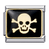 Black Gold Plated Cartoon DIY Italian Modular Bracelet Unique Welded Pattern Stainless Steel Bangle