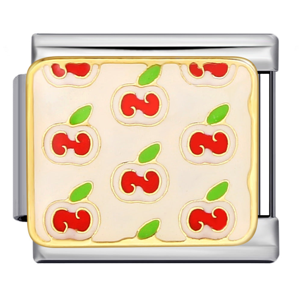 New DIY Italian Modular Bracelet Titanium Steel Gold Plated Welded Pattern Strap Chain Fashion Link Bracelet