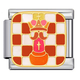 Cross Border Hot Selling Chess Italian Module Bracelet Titanium Steel Welding Gold Plating Drip Oil DIY Splicing Bracelet