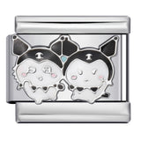 Titanium Steel Welding Drip Oil DIY Italian Module Bracelet Cute Cartoon Pattern Best Friend Girl Birthday Gift