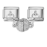 Magnetic Suction Heart-shaped Double Pendant Bracelet Accessory Titanium Steel DIY Free Splicing Italian Module Bracelet