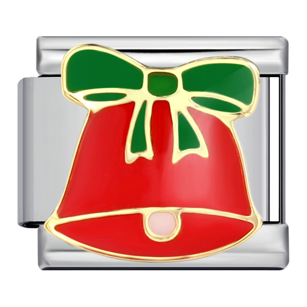 Christmas Series Italian Module Bracelet DIY Stainless Steel Welding Drip Oil Pattern Elastic Splicing Strap Chain